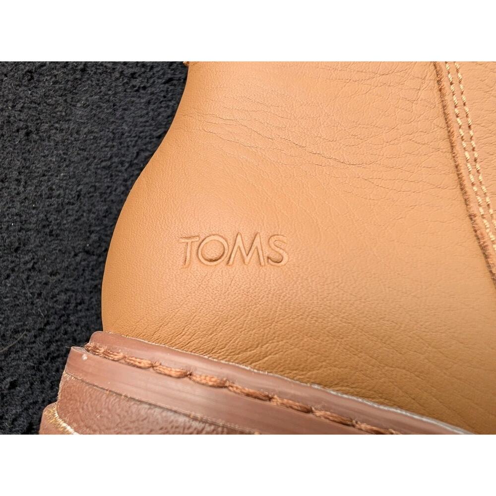 TOMS Rya Boots Tan LEATHER Platform Block Heel NWT Size W7. 5 - Picture 4 of 14